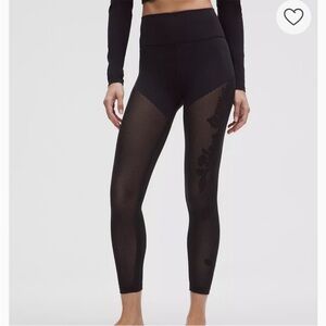 Lululemon Seamless High-Waist Black Mesh Leggings